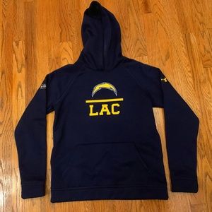 Under Armour Youth Navy Los Angeles Chargers Combine Authentic Hoodie sz YLG